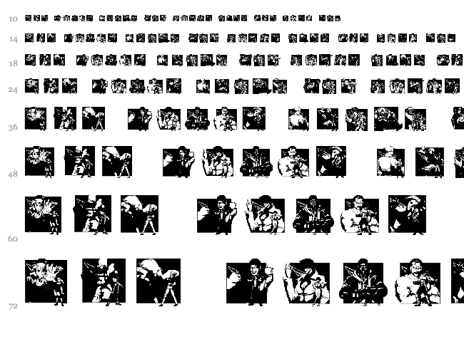 KOF Dingbats font waterfall